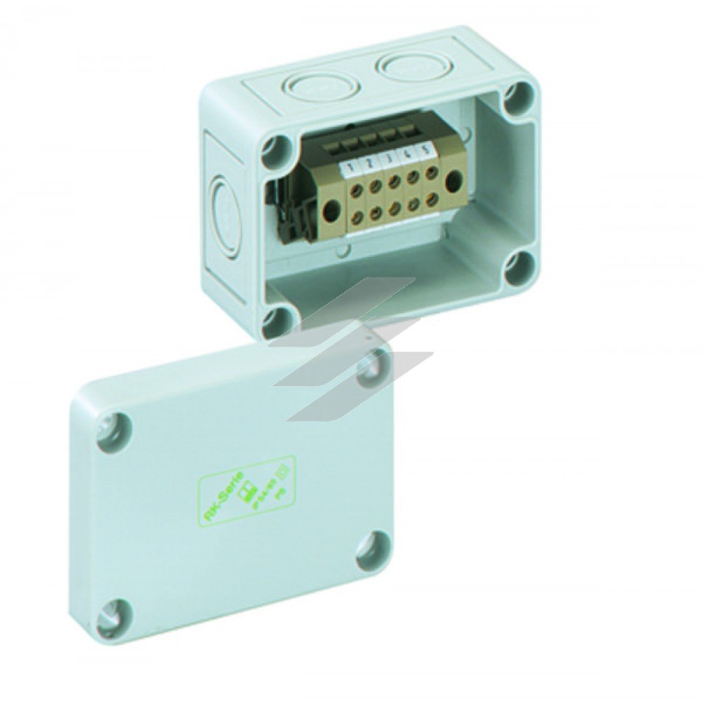 Корпус RKK 4/05-5х4² (94х65х57), клема 5пол.х4мм², полістирол, метрич. введення-6 місць під М16/20, IP66 Spelsberg